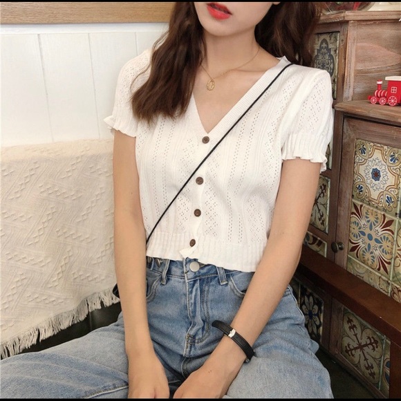 Zara Tops - YesStyle - Jennie Blackpink inspired White Knit Top